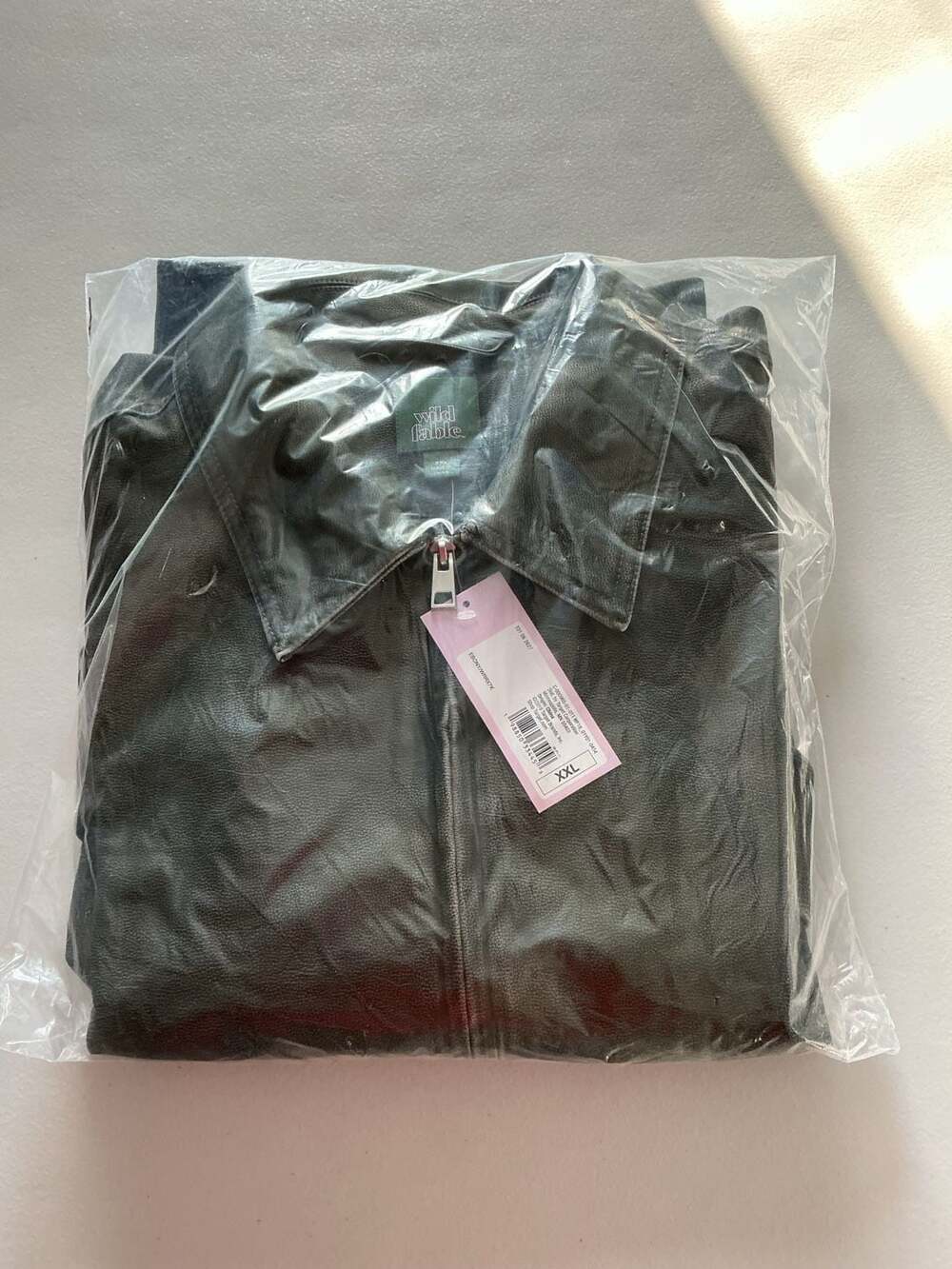 Wild Fable Faux Leather Bomber Jacket XXL Ebony